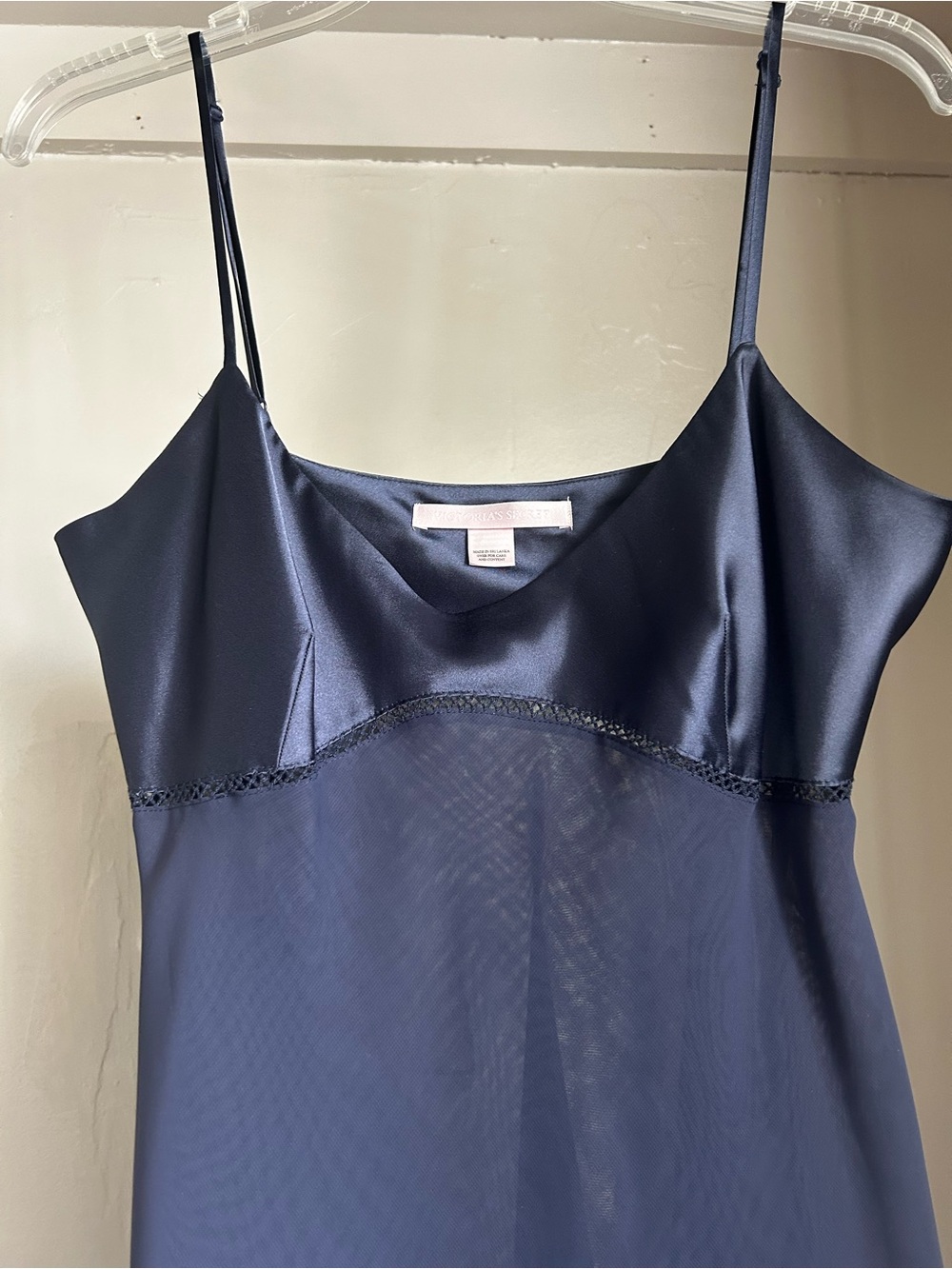 Victoria’s Secret Navy Sheer Babydoll Chemise Slip Nightgown Size M”